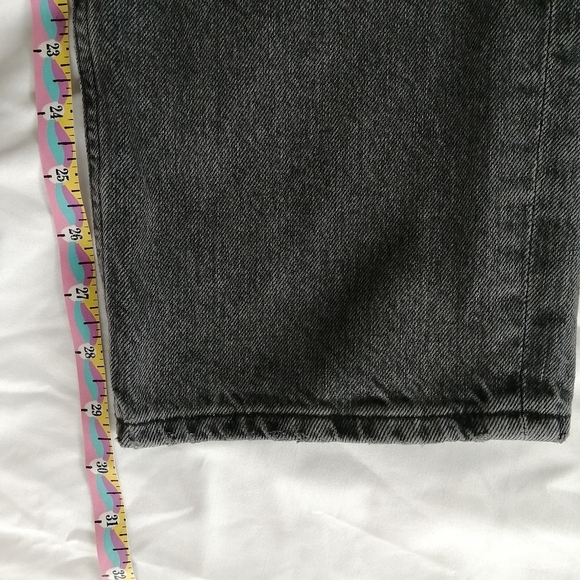 Agolde Criss Cross High Waist Loose Straight Jeans in Synchronize Gray Black 23 - Picture 15 of 16